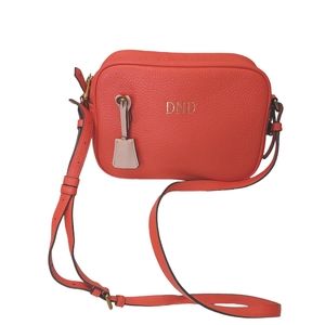 J Crew  signet women crossbody shoulder orange leather with fob lock Bag